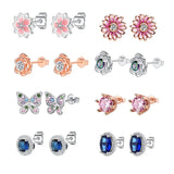 Daisy Stud Earrings 925 Silver Jewelry for Women Anniversary Gift