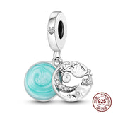 925 Silver Dangle Charm Beads for Bracelet Necklace Jewelry Making