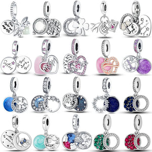 925 Silver Dangle Charm Beads for Bracelet Necklace Jewelry Making