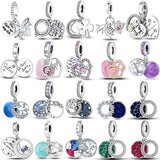 925 Silver Dangle Charm Beads for Bracelet Necklace Jewelry Making