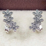 Dazzling Daisy Clusters Crystal Earring 925 Sterling Silver Wedding Gift