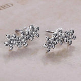 Dazzling Daisy Clusters Crystal Earring 925 Sterling Silver Wedding Gift