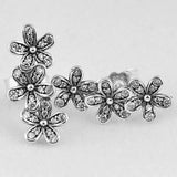 Dazzling Daisy Clusters Crystal Earring 925 Sterling Silver Wedding Gift