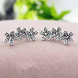 Dazzling Daisy Clusters Crystal Earring 925 Sterling Silver Wedding Gift