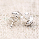 Crystal Studs Earrings 925 Sterling Silver Wedding Party Jewelry