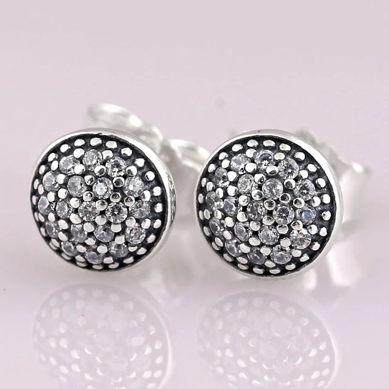Crystal Studs Earrings 925 Sterling Silver Wedding Party Jewelry