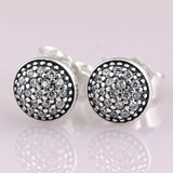 Crystal Studs Earrings 925 Sterling Silver Wedding Party Jewelry