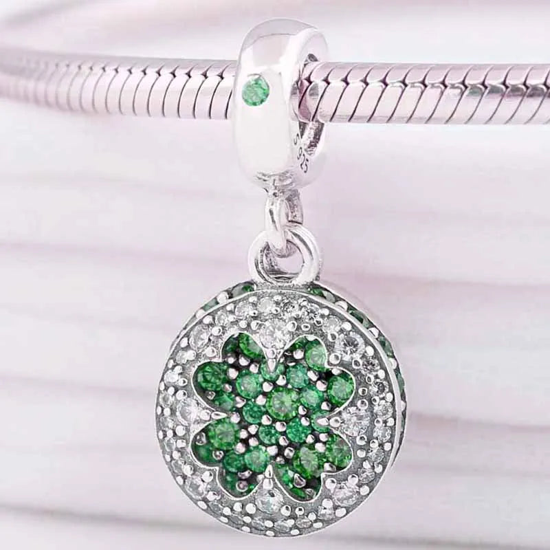 Crystal Four-leaf Clover Pendant Beads for Charm Bracelet