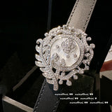 925 Silver Shell Flower Wrist Strap Bracelet with PU Belt Ladies CZ Bangle