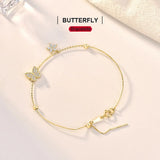 925 Silver Butterfly Bracelet for Women, Adjustable Size