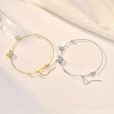 925 Silver Butterfly Bracelet for Women, Adjustable Size