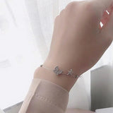 925 Silver Butterfly Bracelet for Women, Adjustable Size