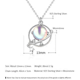 925 Silver Dream Planet Necklace Moonstone Jewelry Gift