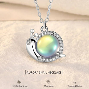 925 Silver Moonstone Snail Necklace Rural Style Personality Clavicle Chain