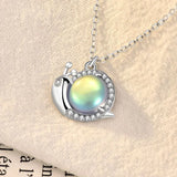 925 Silver Moonstone Snail Necklace Rural Style Personality Clavicle Chain