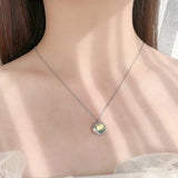 925 Silver Moonstone Snail Necklace Rural Style Personality Clavicle Chain