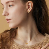 925 Silver Necklace for Women Half Moon Shape Pendants Plated Jewelry