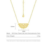 925 Silver Necklace for Women Half Moon Shape Pendants Plated Jewelry
