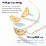 925 Silver Necklace for Women Half Moon Shape Pendants Plated Jewelry