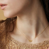 925 Silver Necklace for Women Half Moon Shape Pendants Plated Jewelry