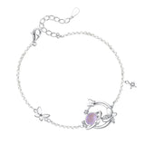 925 Silver Star Sky Bracelet with Zircon Butterfly Pendant
