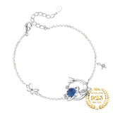 925 Silver Star Sky Bracelet with Zircon Butterfly Pendant