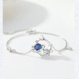 925 Silver Star Sky Bracelet with Zircon Butterfly Pendant