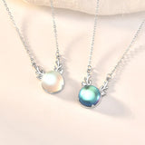 925 Silver Winter Moonlight Aurora Christmas Elk Deer Horn Necklace