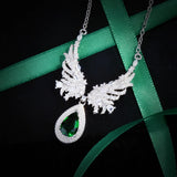 Emerald Necklace with High Carbon Diamond - Women's Jewelry Gift