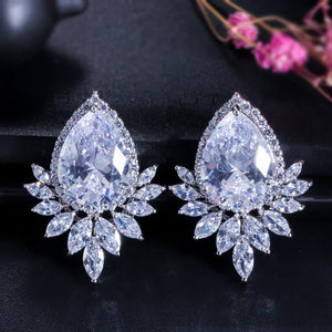 Big Water Drop Diamond Earrings High Carbon Diamond Stud Earrings