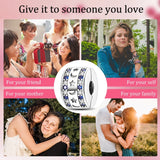 925 Silver Heart CZ Charm Bead for Bracelet DIY