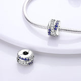 925 Silver Heart CZ Charm Bead for Bracelet DIY