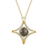 Crystal Zircon Star Pendant Necklace S925 Solid Silver for Women