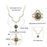 Crystal Zircon Star Pendant Necklace S925 Solid Silver for Women
