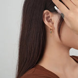 Egyptian Pharaoh's Scepter Earrings Sterling Silver Zircon Drop Earrings