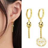 Egyptian Pharaoh's Scepter Earrings Sterling Silver Zircon Drop Earrings