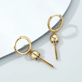 Egyptian Pharaoh's Scepter Earrings Sterling Silver Zircon Drop Earrings