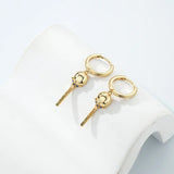 Egyptian Pharaoh's Scepter Earrings Sterling Silver Zircon Drop Earrings