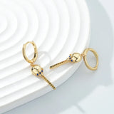 Egyptian Pharaoh's Scepter Earrings Sterling Silver Zircon Drop Earrings