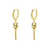 Egyptian Pharaoh's Scepter Earrings Sterling Silver Zircon Drop Earrings