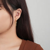 Egyptian Pharaoh's Scepter Earrings Sterling Silver Zircon Drop Earrings