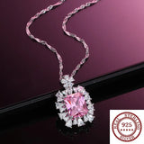 S925 Sterling Silver Diamond Pendant Necklace Wedding Jewelry