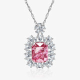 S925 Sterling Silver Green Diamond Pendant Necklace Wedding Jewelry