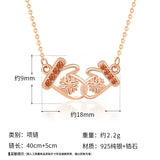 925 Silver Christmas Snow Flake Red Mitten Necklace Pendant Jewelry Xmas Gift