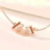 925 Silver Christmas Snow Flake Red Mitten Necklace Pendant Jewelry Xmas Gift
