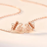 925 Silver Christmas Snow Flake Red Mitten Necklace Pendant Jewelry Xmas Gift