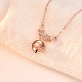 925 Silver Lace Ribbon Christmas Bell Necklace Pendant Xmas Gift