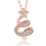 925 Silver Star Shine Christmas Tree Necklace Pendant Xmas Gift