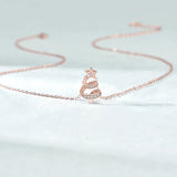 925 Silver Star Shine Christmas Tree Necklace Pendant Xmas Gift