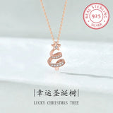 925 Silver Star Shine Christmas Tree Necklace Pendant Xmas Gift